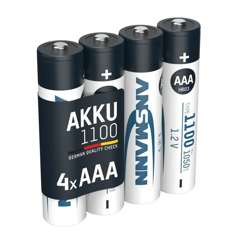 Ansmann NiMH Rechargeable Battery AAA HR03 Typ 1100 (min. 1050 mAh) - 4 Pack