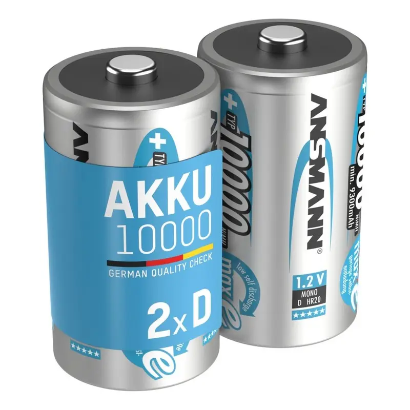 Ansmann NiMH Rechargeable Battery D HR20 Typ 10000 (min. 9300 mAh) maxE - Pack of 2