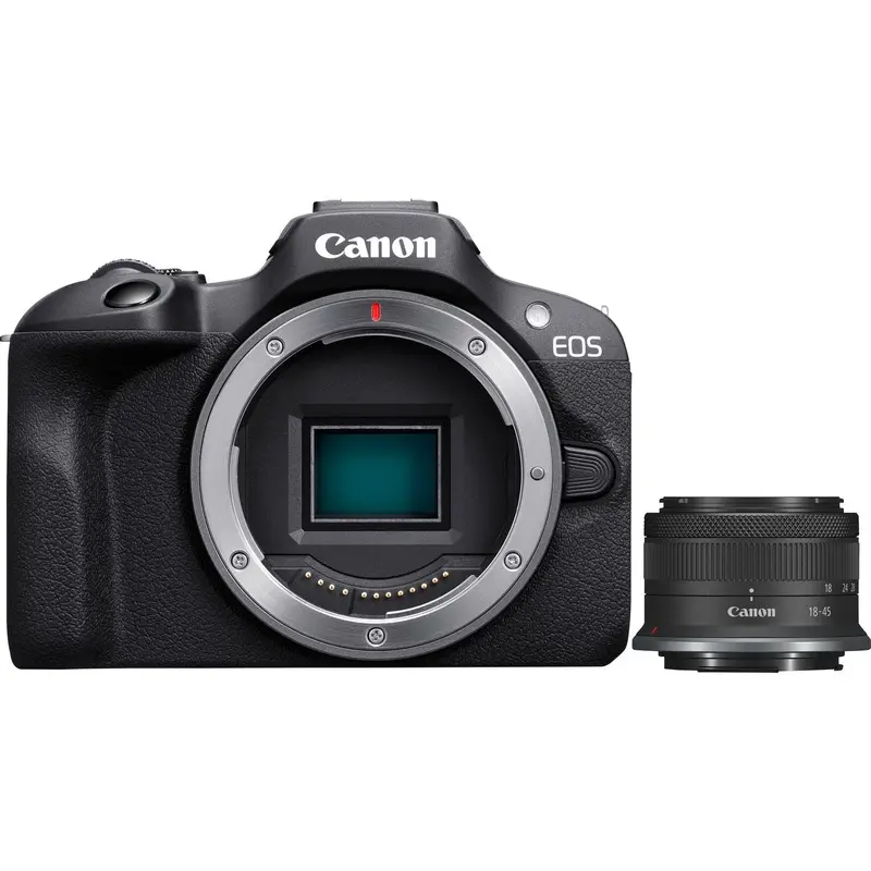 Canon EOS R100 with RF-S 18-45mm F4.5-6.3 IS STM Lens Kit