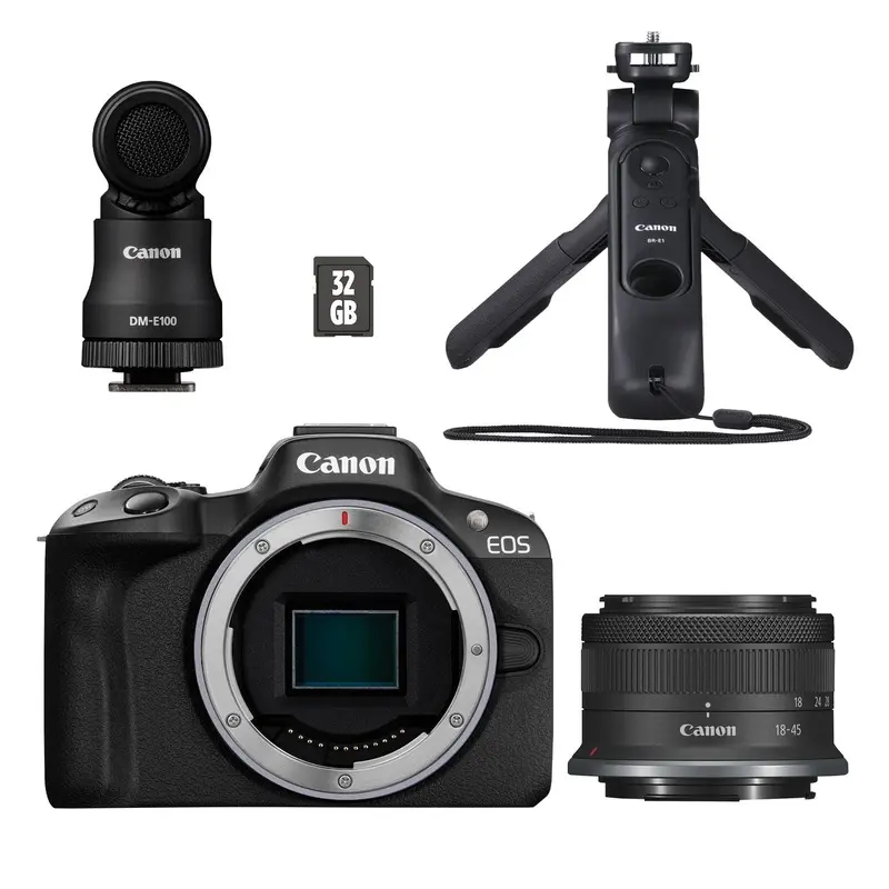 Canon EOS R50 with RF-S 18-45mm Lens Creator Kit
