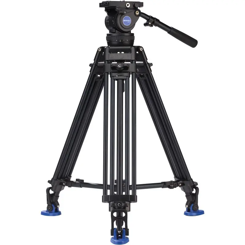 Benro A674TMM Dual-Stage Aluminium Video Tripod with BV10 Video Head and 100mm Bowl