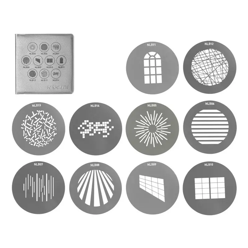 NanLite 10 Piece Gobo Set 1 for Bowens Mount Projection Attachment (Size B)