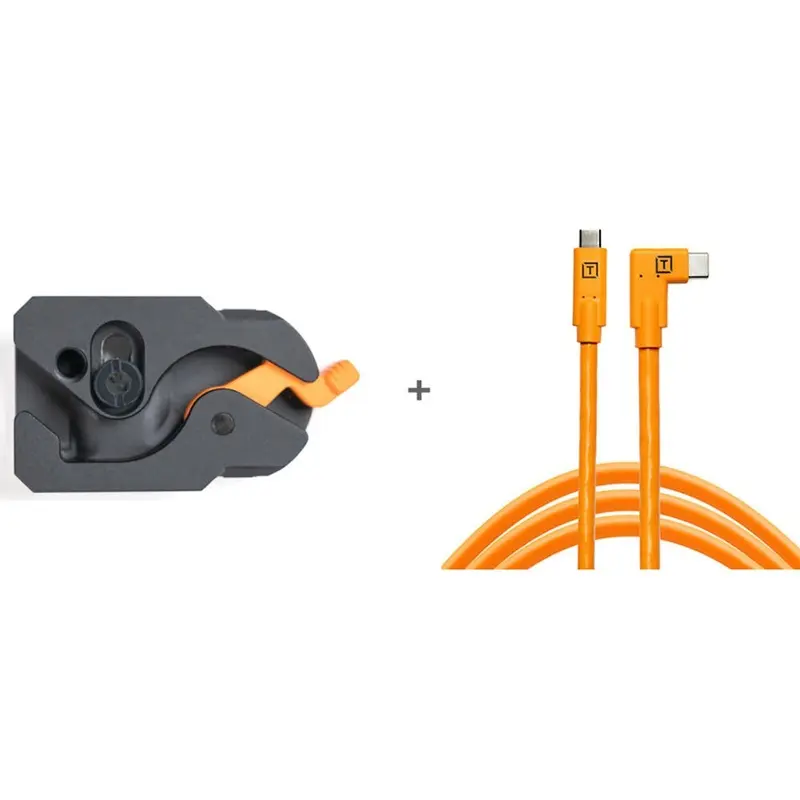 Tether Tools TetherGuard LeverLock Plate & USB-C Right Angle 15' (4.6m) Cable Kit