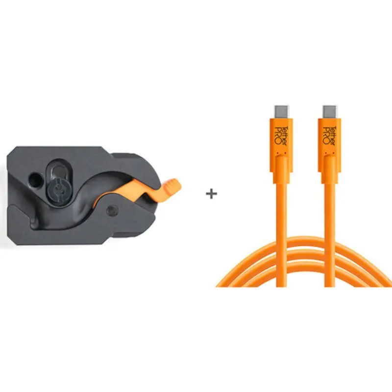 TetherGuard LeverLock Plate & TetherPro USB-C 15' (4.6m) Cable Kit Orange