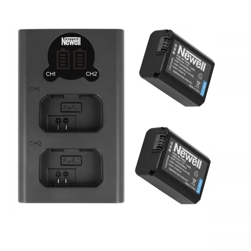 Newell 1x DL-USB-C Charger and 2x NP-FW50 Batteries for Sony Set