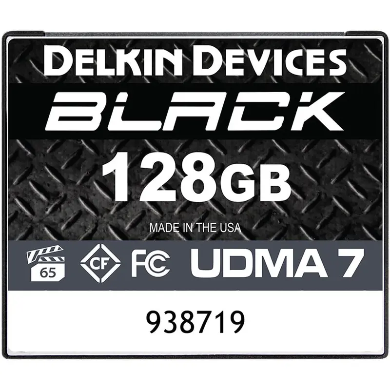 Delkin Black 128GB VPG-65 CF Memory Card