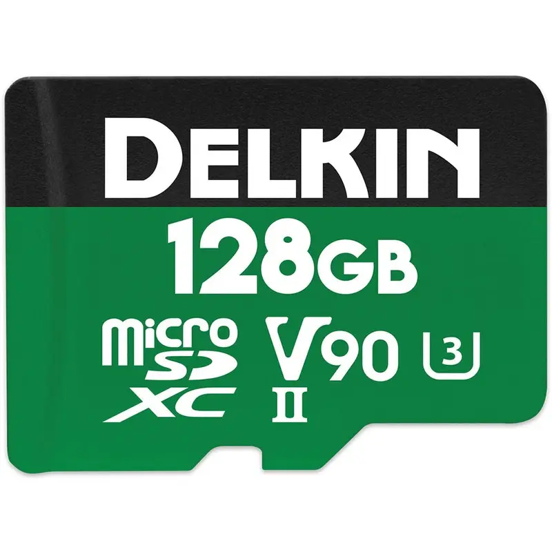 Delkin 128GB microSDXC UHS-II Power Memory Card with SD Adapter