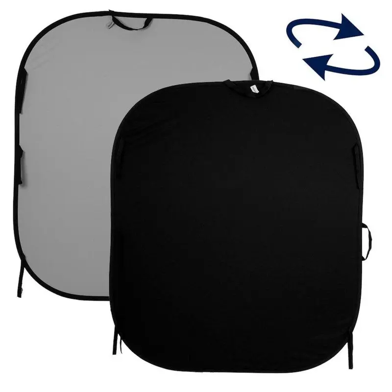 Manfrotto Plain Collapsible Background 1.8 x 2.15m Black/Mid Grey