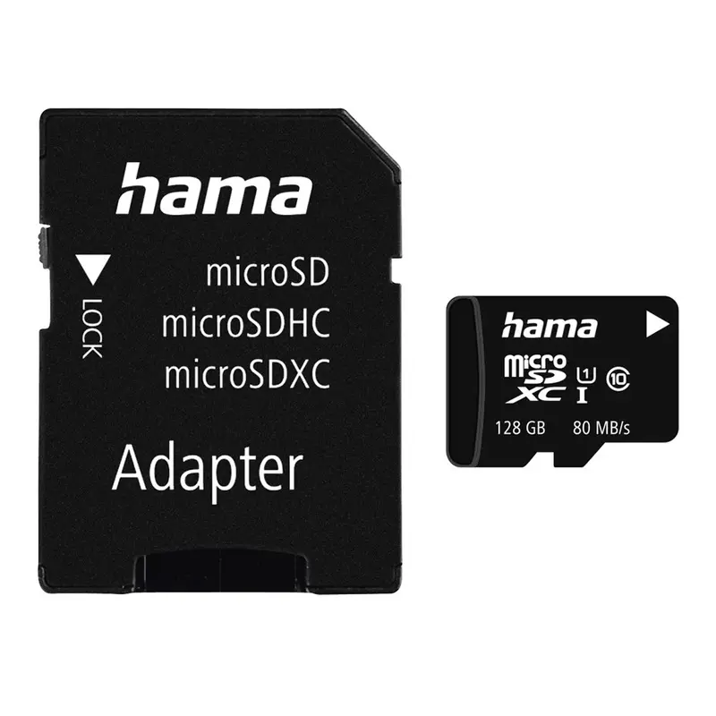 Hama microSDXC 128GB Class 10 UHS-I Memory Card with Adapter