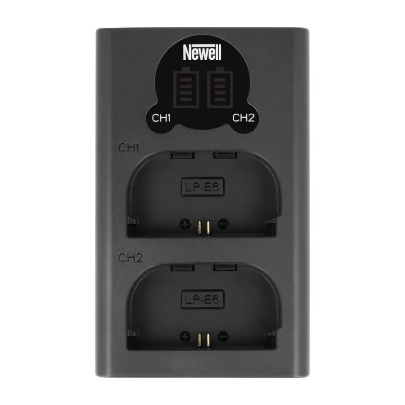 Newell DL-USB-C Dual Channel Charger for Canon LP-E6 Battery