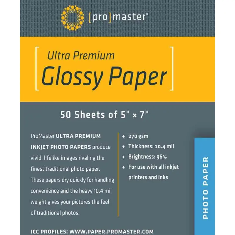Promaster Glossy Paper 5x7 | 50 Sheets