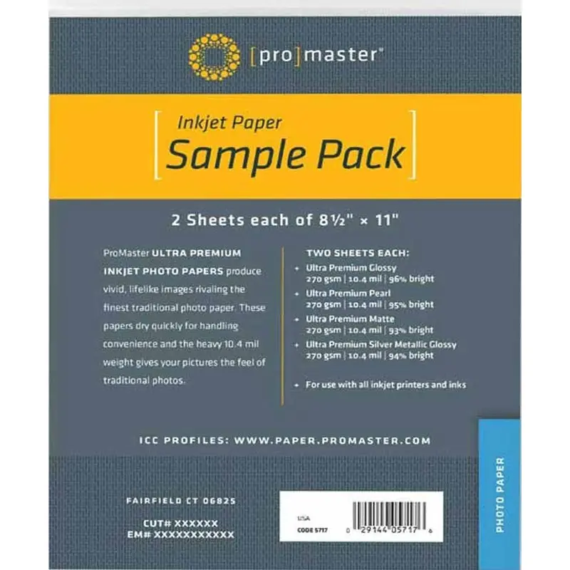 Promaster Premium Ink Jet Paper Sampler 8.5x11