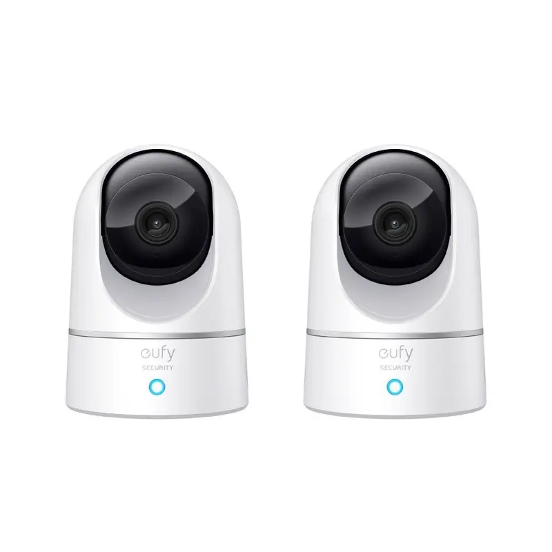 Eufy Indoor Cam 2K Pan & Tilt - Twin Pack Bundle + 2 x 32GB Micro-SD Bundle