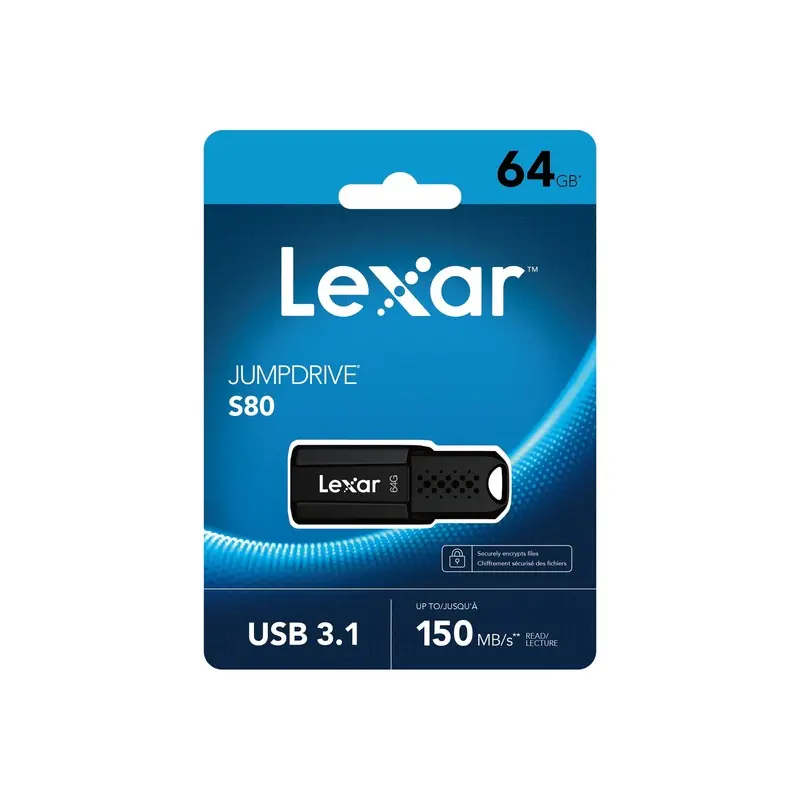 Lexar 64GB JumpDrive S80 USB 3.1 Gen 1 USB-A Flash Drive