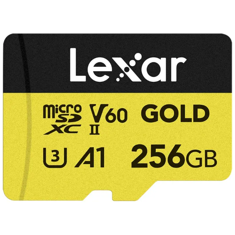 Lexar 256GB UHS-II MicroSDXC 280MB/s V60 A1 Memory Card (GOLD Series)