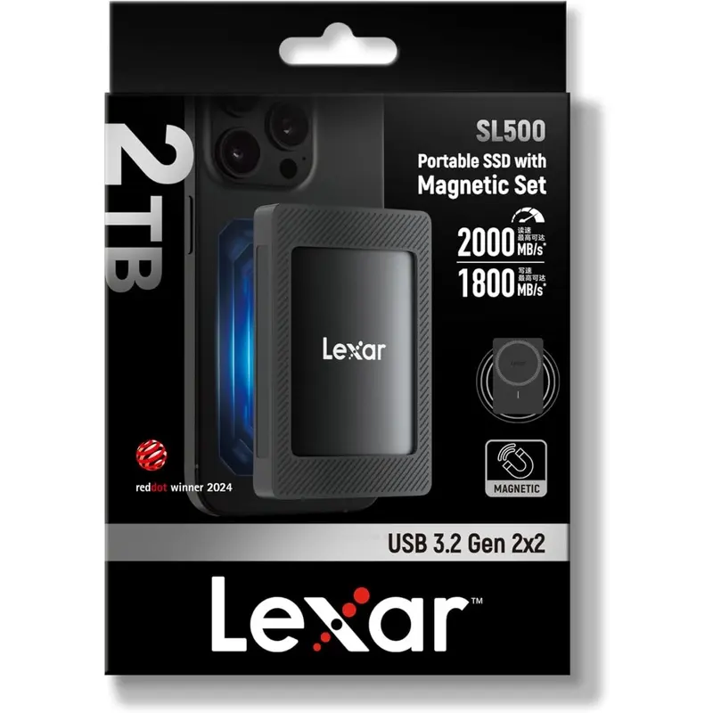 Lexar 2TB SL500 USB3.2 Gen 2x2 Portable SSD with Magnetic Set