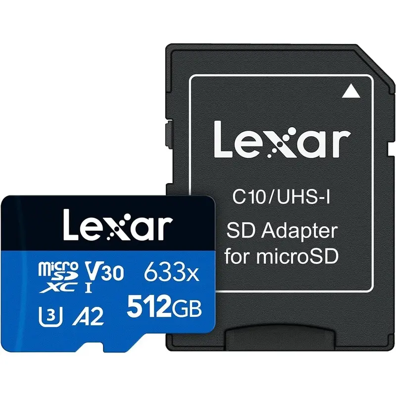 Lexar 512GB UHS-I MicroSDXC 633x Memory Card + SD Adapter
