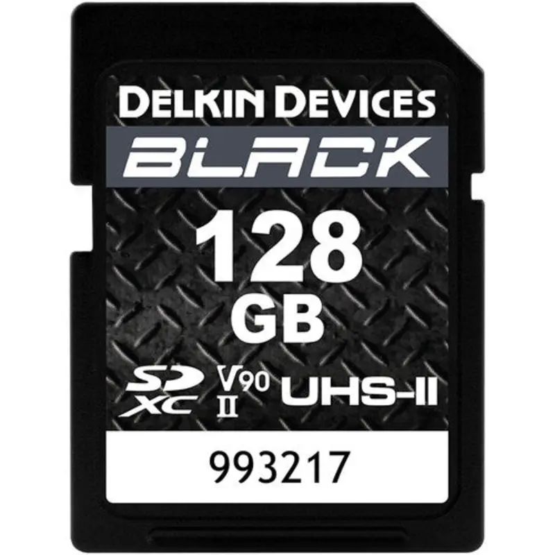Delkin 128GB BLACK SD UHS-II V90 Memory Card