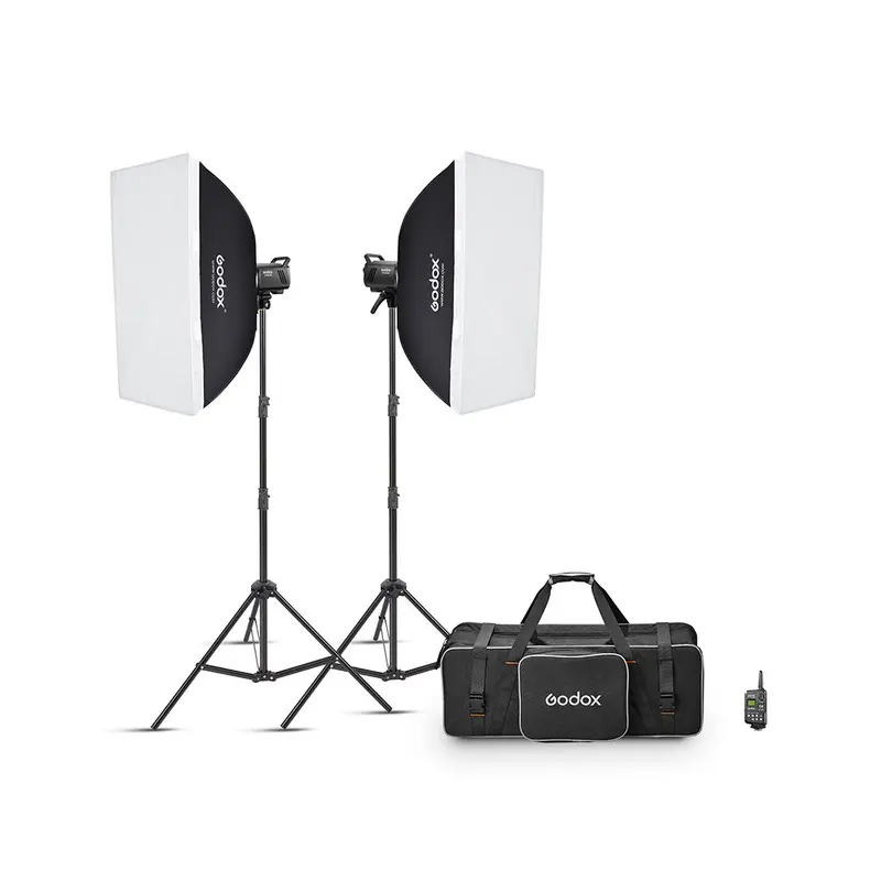 Godox MS200V-F 2x Studio Light Kit with LED modeling lamp