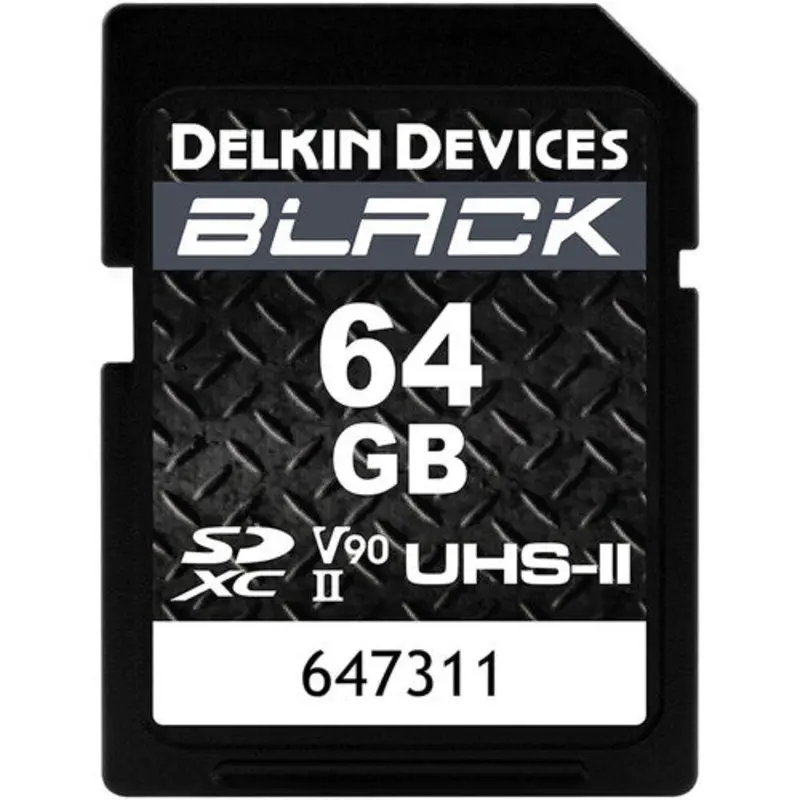 Delkin 64GB BLACK SD UHS-II V90 Memory Card