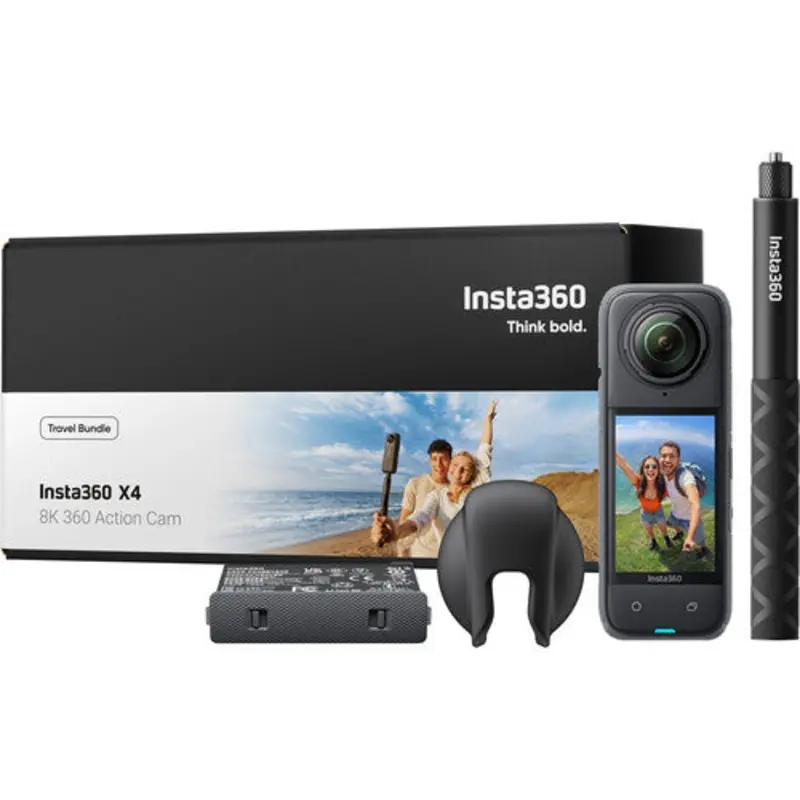 Insta360 X4 360 8K Camera Travel Bundle with Free 114cm Selfie Stick