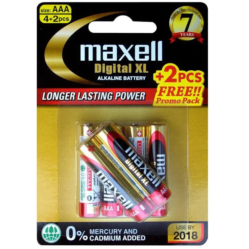 Maxell Digital XL AAA Battery (4+2 Pack)