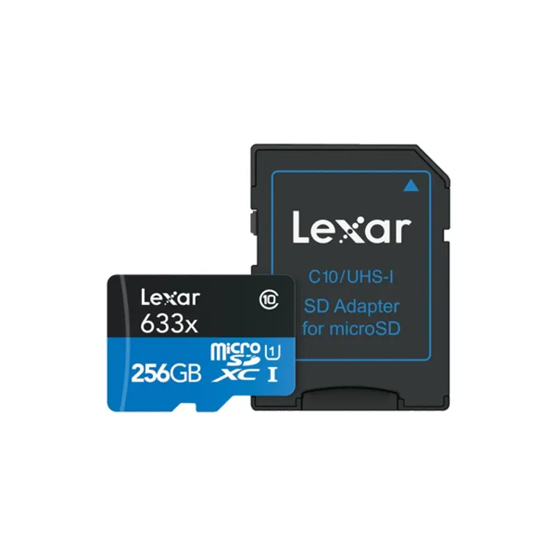 Lexar 256GB UHS-I MicroSDXC 633x Memory Card + SD Adapter