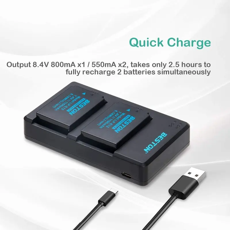 Beston LP-E12 Dual Battery and Charger Kit for Canon