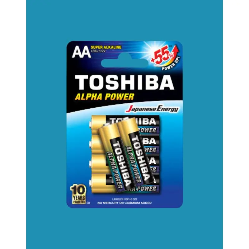 Toshiba Alpha Power Alkaline AA 6 Pack