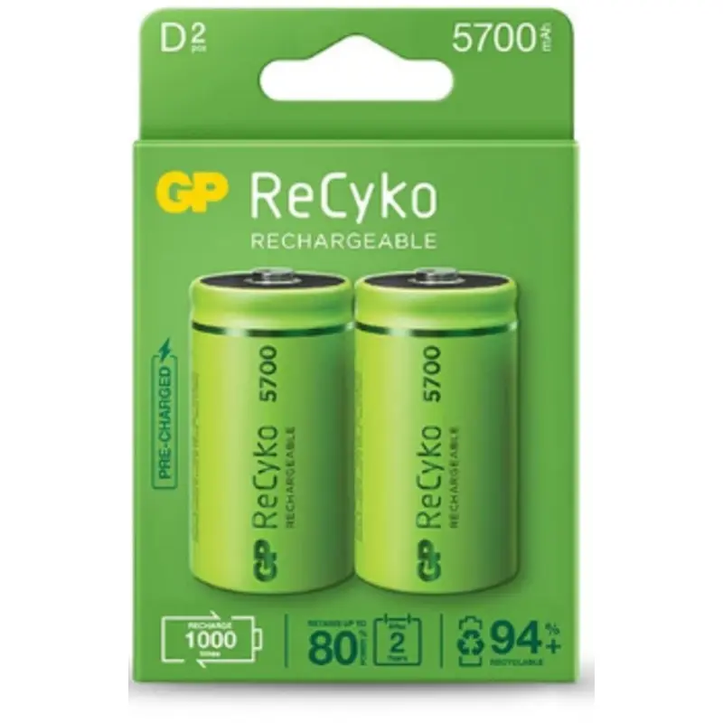 GP ReCyko battery 5700mAh D (2 battery pack)