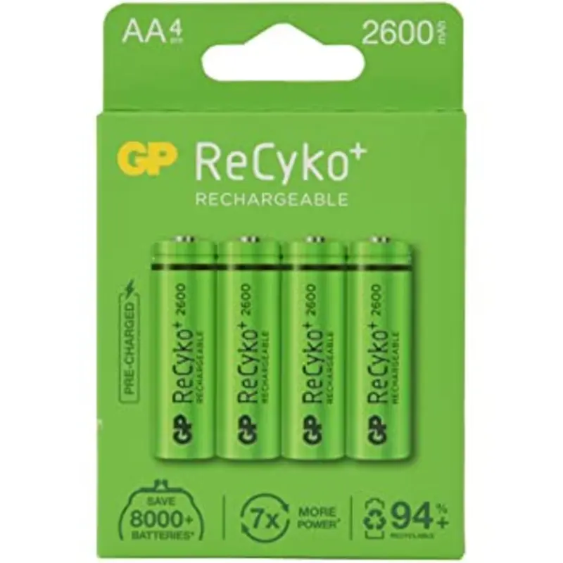GP ReCyko battery 2600mAh AA 4 battery pack