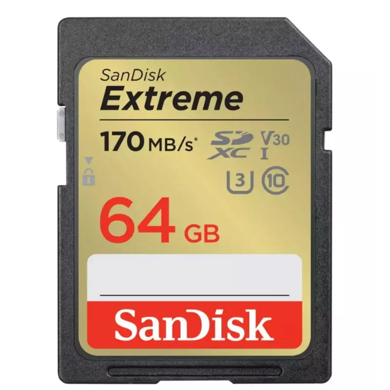 SanDisk Extreme 64Gb 170MBs SDHC Memory Card