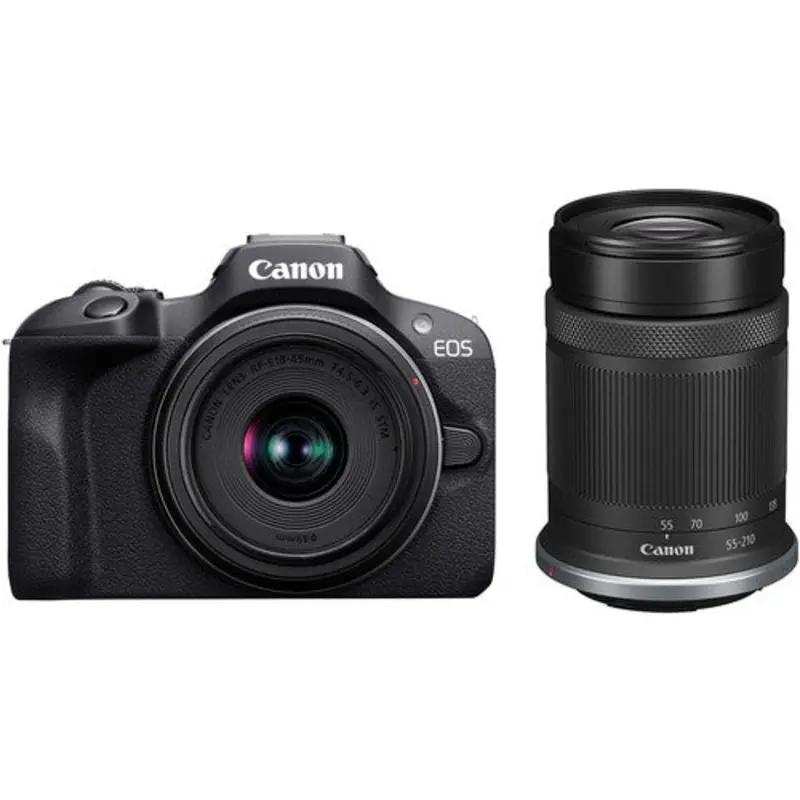 Canon EOS R100 Mirrorless Camera with 18-45mm & 55-210mm Lenses Kit