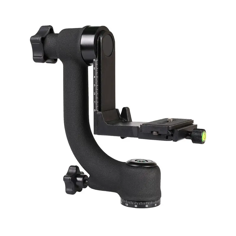 Gimbal Tripod Head For DSLR Cameras 1/4" Screw With Quick Release Plate