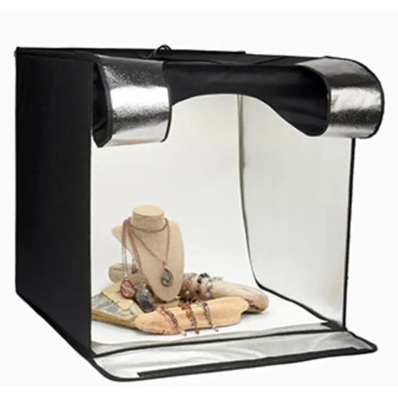 Smith-Victor 24" Desktop LED Light Box Studio Tent with Turntable, 4 Backgrounds