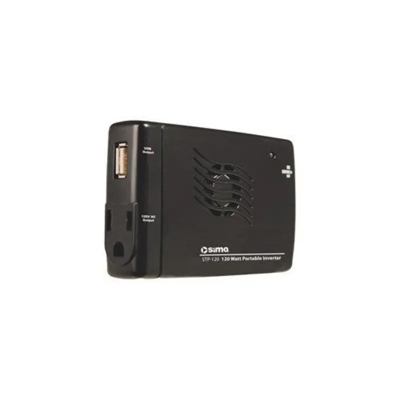 Sima STP-120 DC-to-AC Power Inverter - 12V DC - 120V AC - Continuous Power:120W