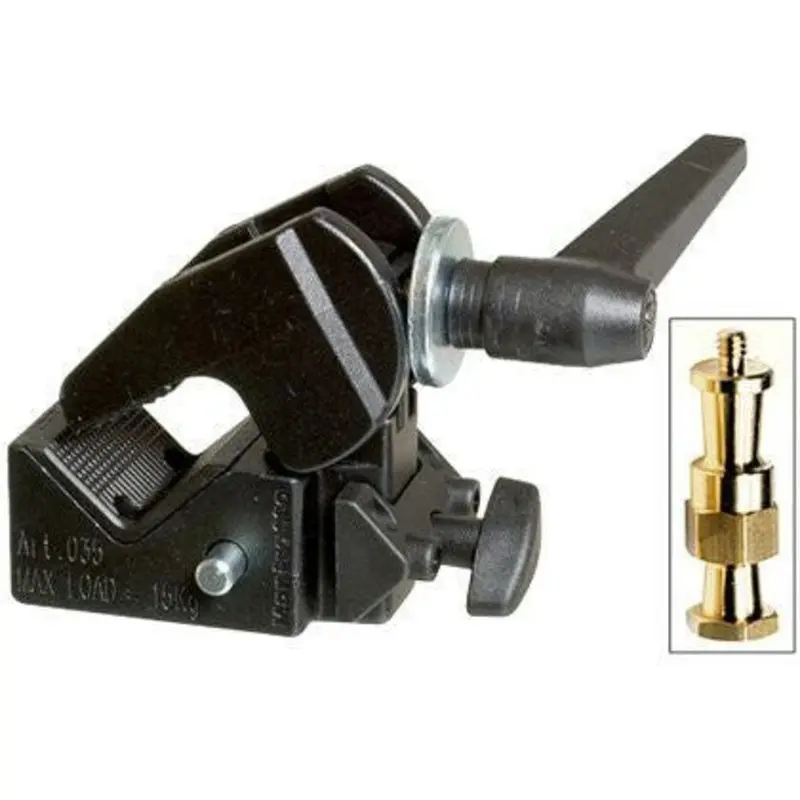 Manfrotto 035RL Super Clamp with 2908 Standard Stud - Replaces 2900 - Black