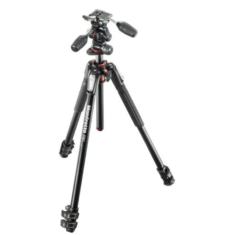 Manfrotto 190XPRO3 Aluminum 3-Section Tripod with 3-Way Head