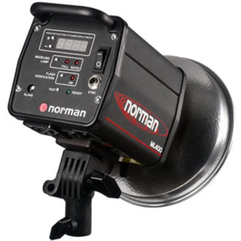 Norman ML600 600 watt-second monolight reflector, FQ8 FT, modeling lamp, sync cord