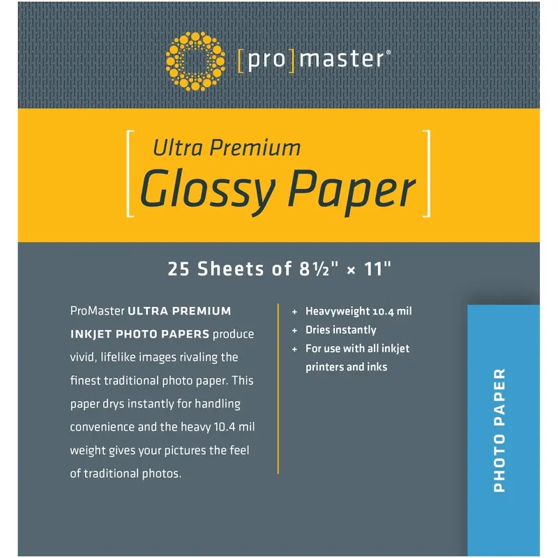 ProMaster Ultra Premium Glossy Paper - 8 1/2"x11" - 25 Sheets