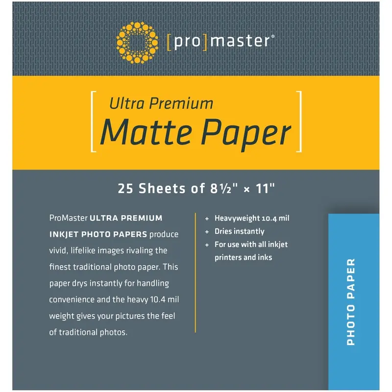 ProMaster Ultra Premium Matte Paper - 8 1/2"x11" - 25 Sheets