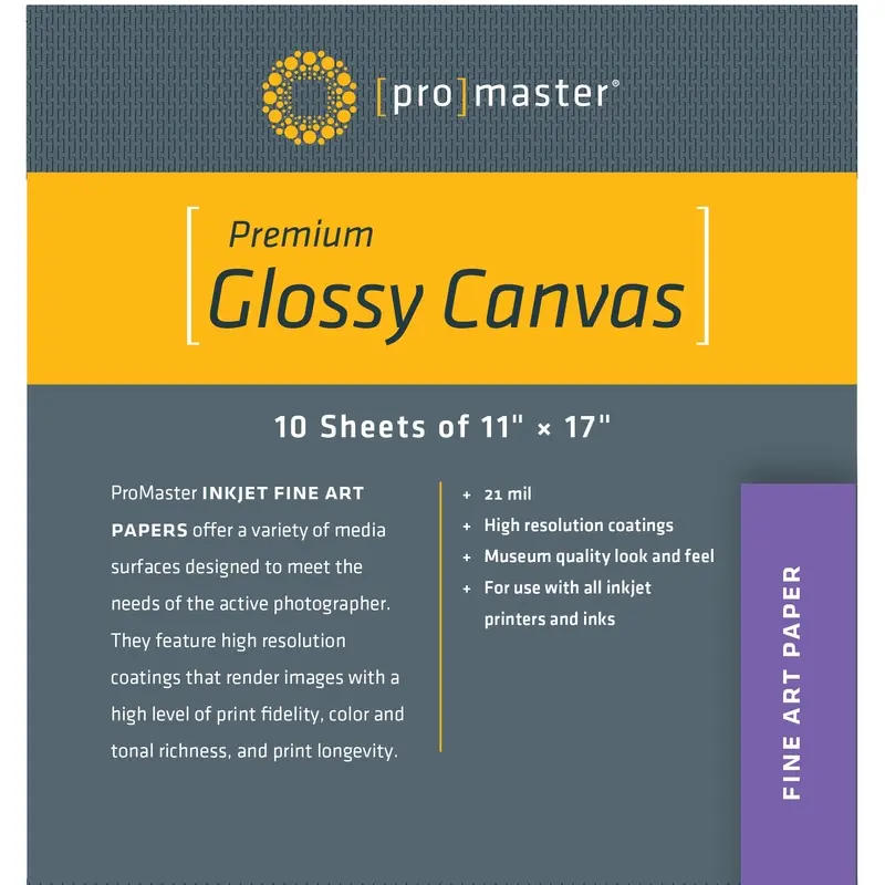 ProMaster Premium Glossy Canvas - 11"x17" - 10 Sheets