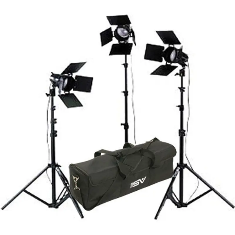 Smith Victor K33B 3-Light 1800-watt Portable Attache Kit with Barndoors (401420)