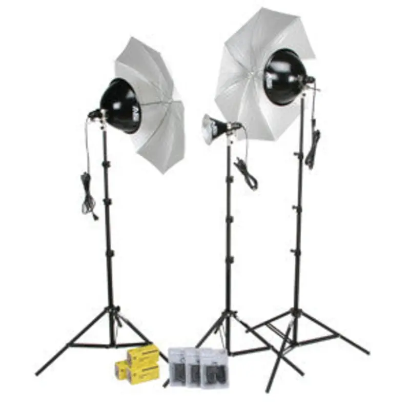 Smith Victor KT800 3-Light 1250-Watt Thrifty Photoflood Kit with Umbrellas