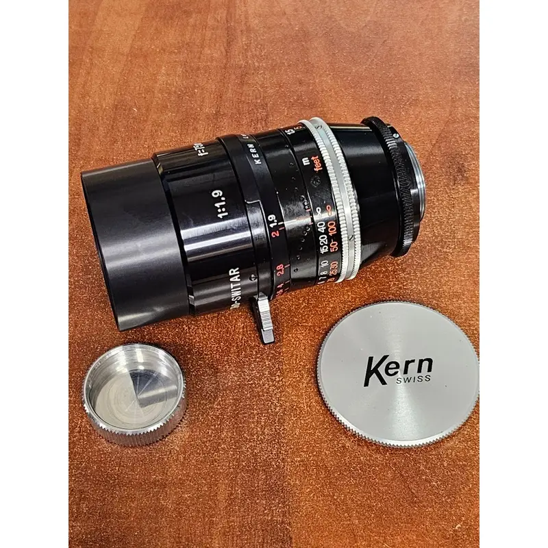 Switar 75mm Macro Preset f1.9 Multicoated C-Mount Lens (Black Version) S# 1122291