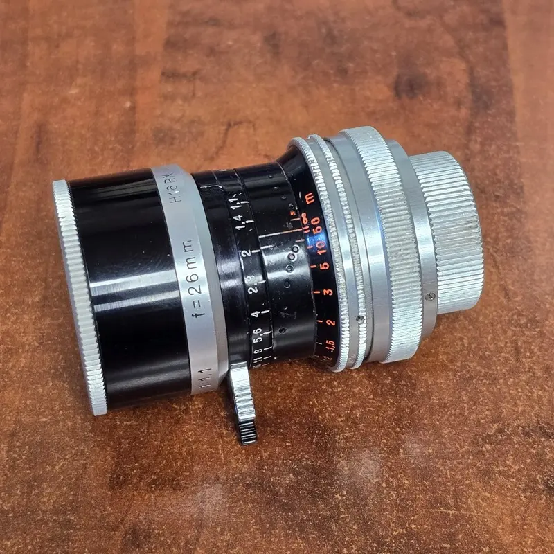 Switar 26mm Macro Preset f/1.1 H16 RX C-Mount Lens S# 1106225