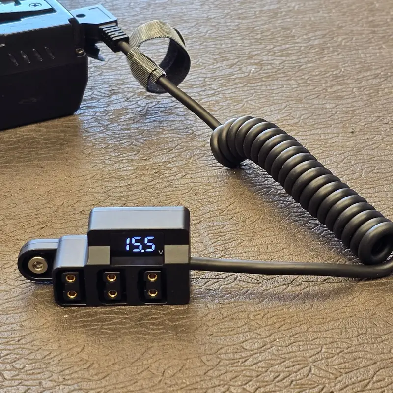 D-Tap 3 Port Splitter Power Cable Hub with Voltage Display
