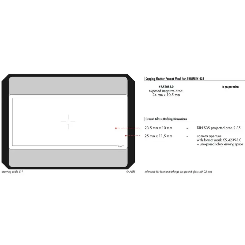 ARRI 2C/35-3 R35 2:35 Groundglass for 35mm Cameras