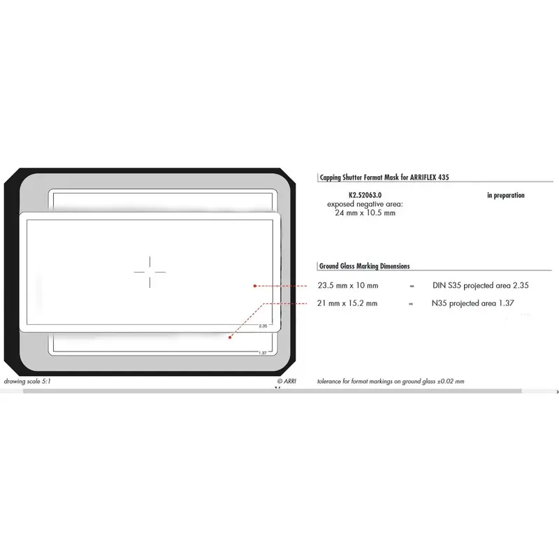 ARRI BL3/BL4 R35 1:375/2:35 Groundglass for 35mm Cameras