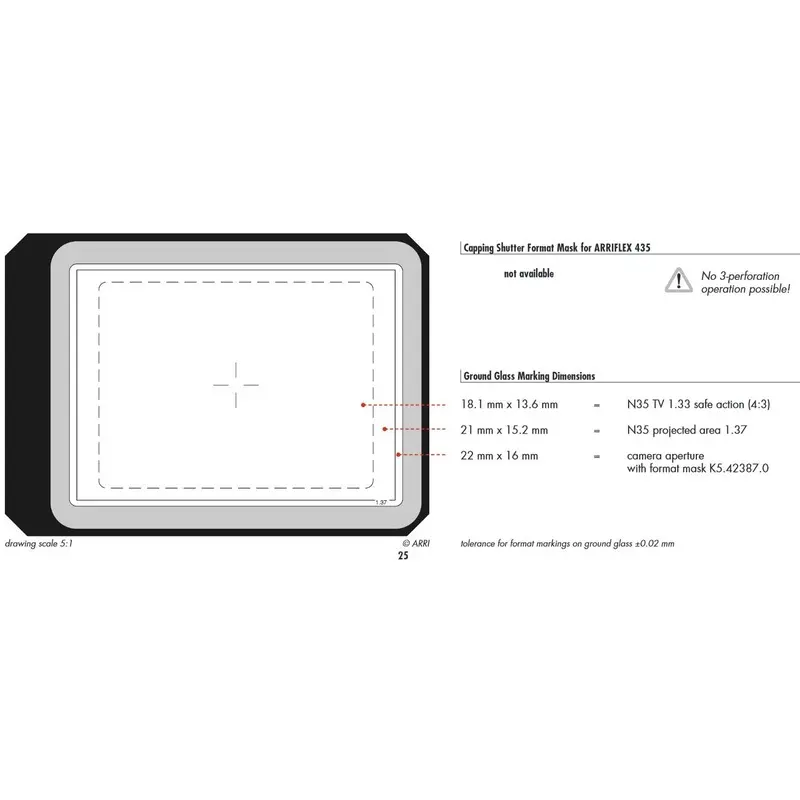 ARRI BL3/BL4 R35 TV Groundglass for 35mm Cameras